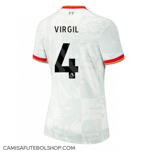 Camisa de time de futebol Liverpool Virgil van Dijk #4 Replicas 3º Equipamento Feminina 2024-25 Manga Curta